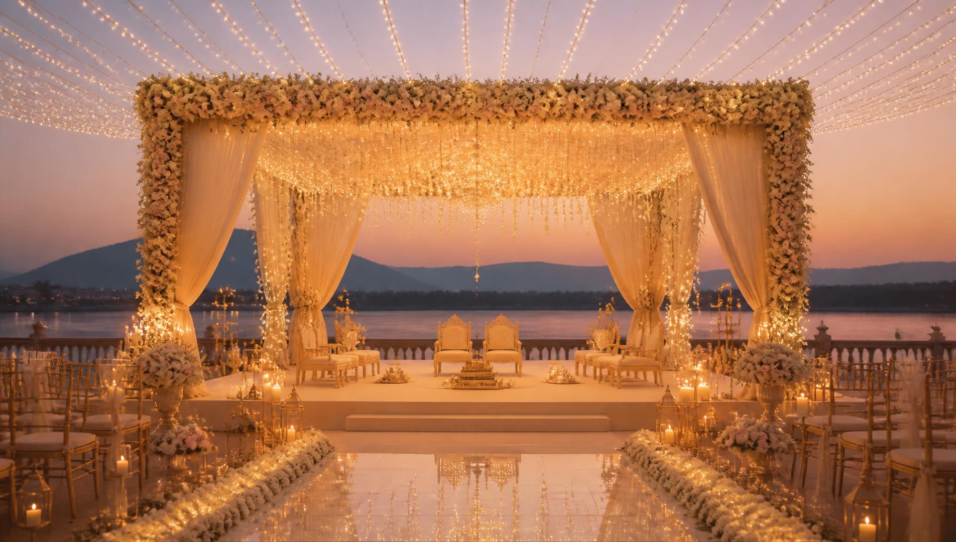 Elegant wedding setup by Yes99 Events